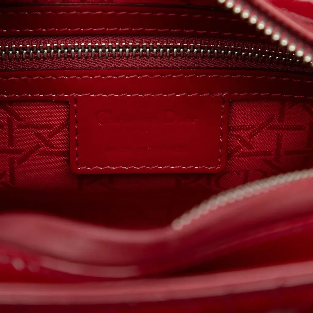 Dior Medium Patent Cannage Lady Dior Red Leather Good - Box View