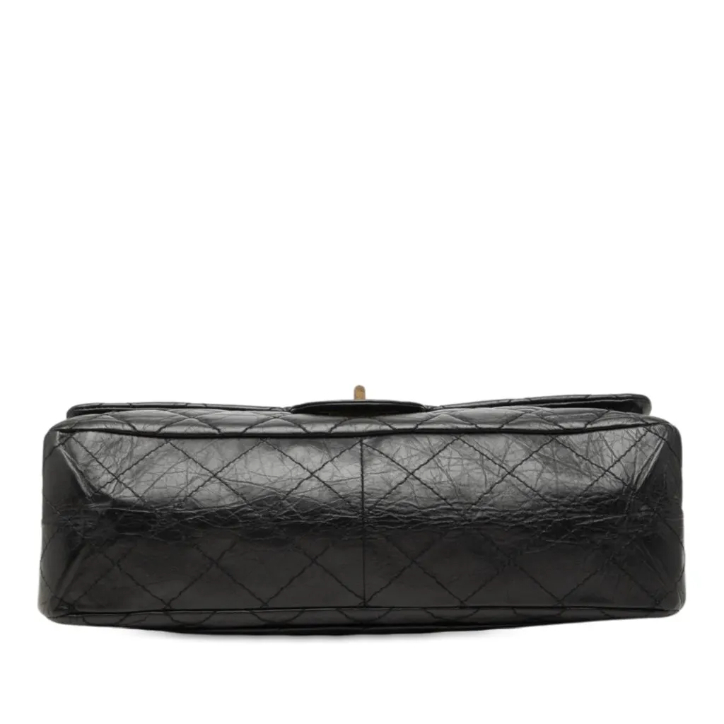 Chanel Quilted Aged Calfskin Reissue 2.55 Double Flap 227 Black Leather Very good - Inside View