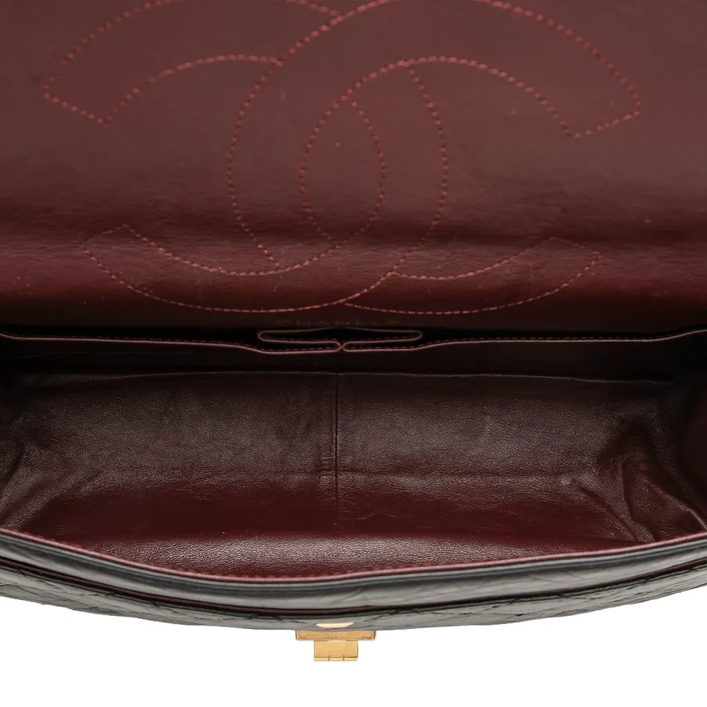 Chanel Quilted Aged Calfskin Reissue 2.55 Double Flap 227 Black Leather Very good - Model View