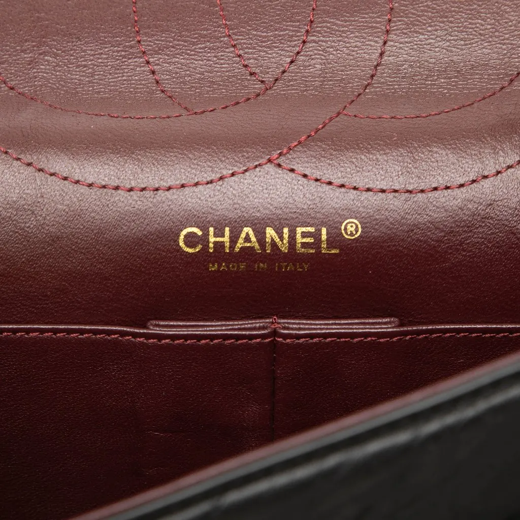 Chanel Quilted Aged Calfskin Reissue 2.55 Double Flap 227 Black Leather Very good - Box View
