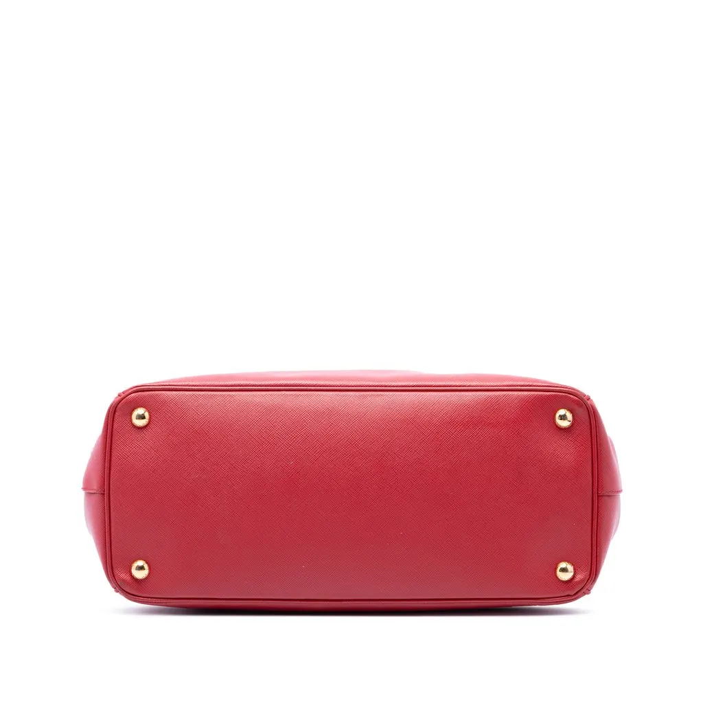 Prada Medium Saffiano Lux Galleria Double Zip Tote Red Leather Good - Inside View