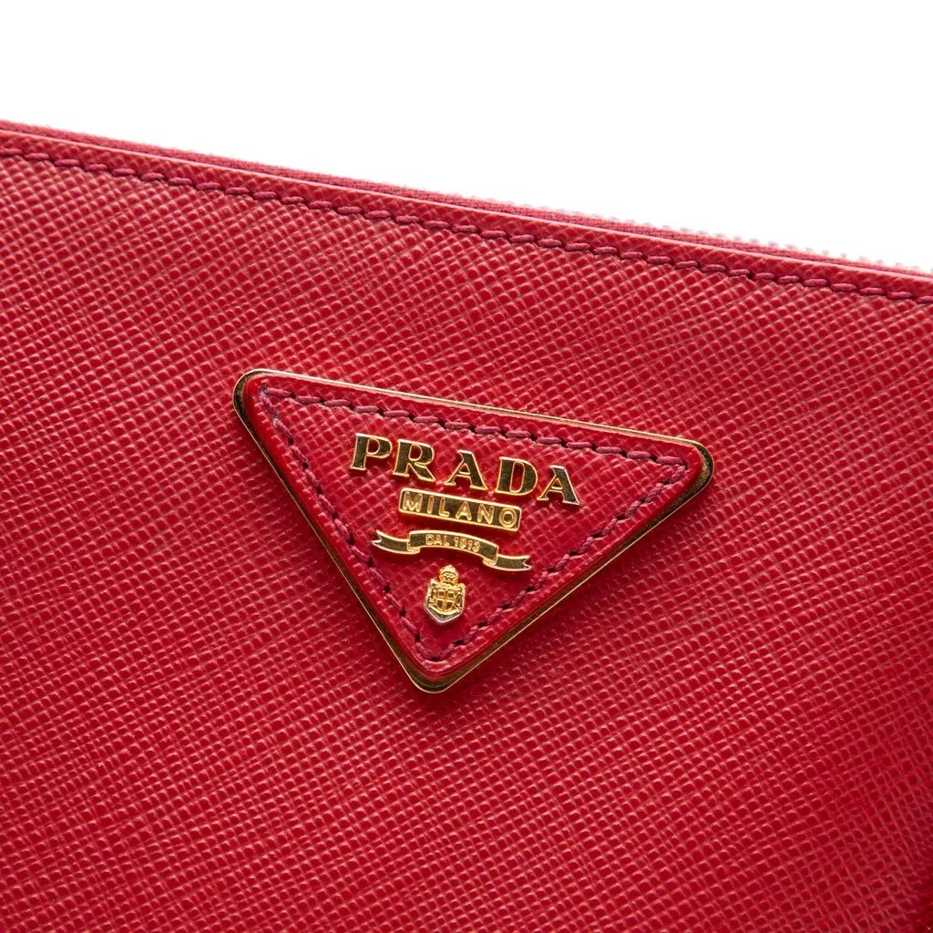 Prada Medium Saffiano Lux Galleria Double Zip Tote Red Leather Good - Box View