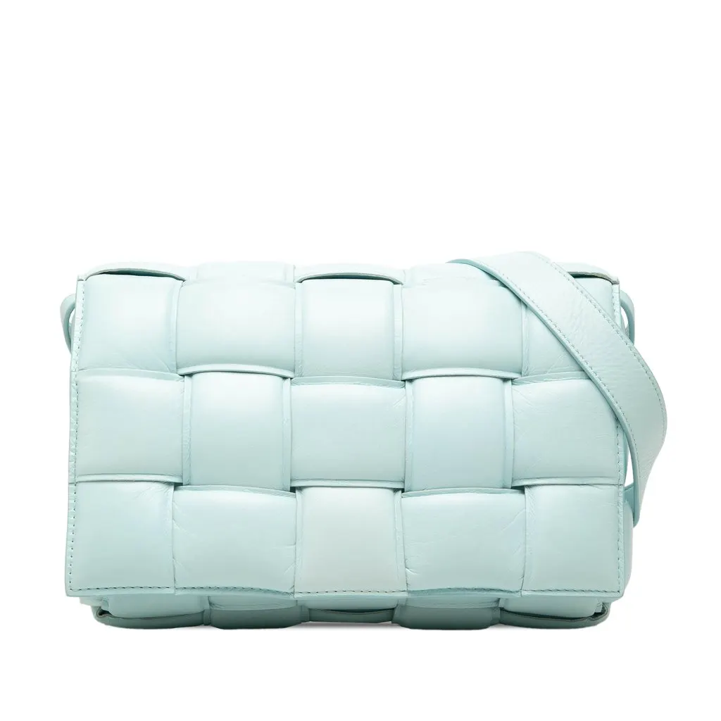 Bottega Veneta Nappa Intrecciato Padded Cassette Crossbody Blue Leather Very good - Front View