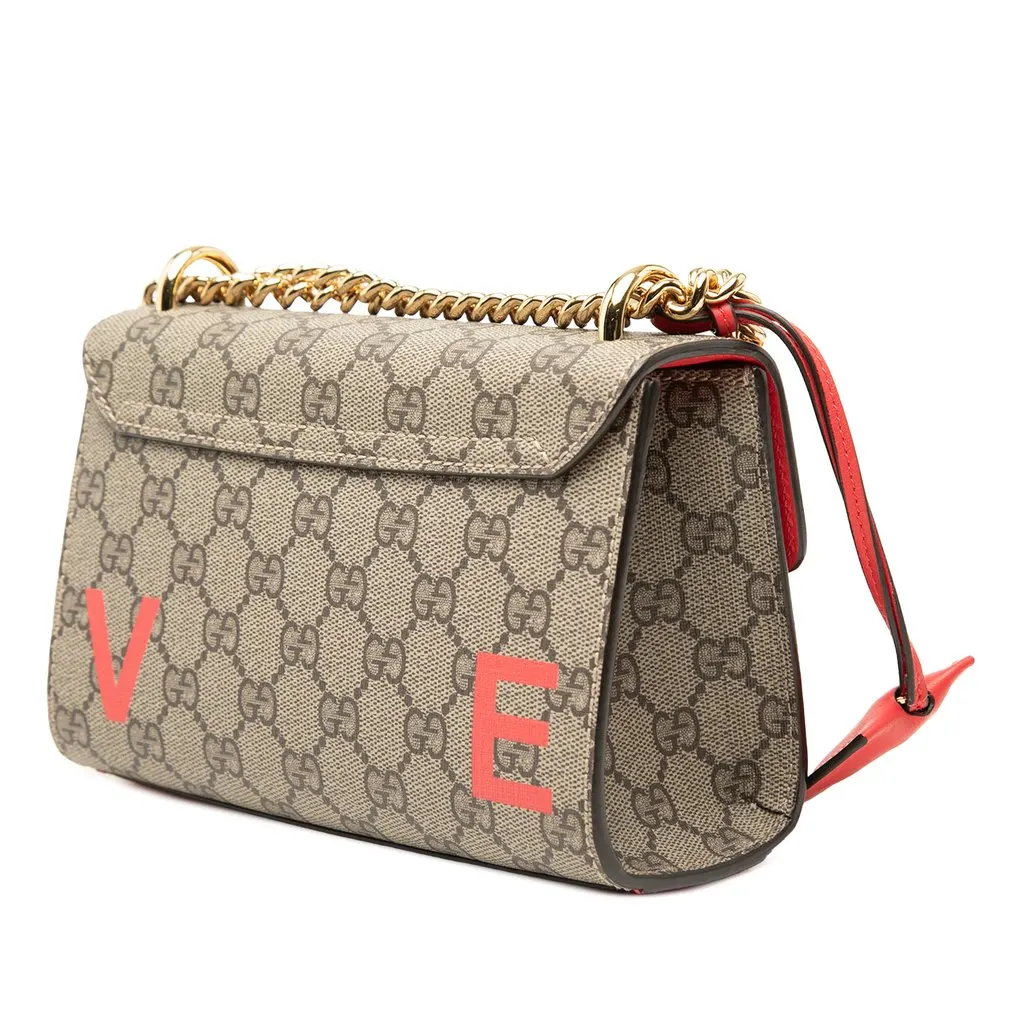 Gucci Small GG Supreme Love Padlock Crossbody Beige Very good - Back View