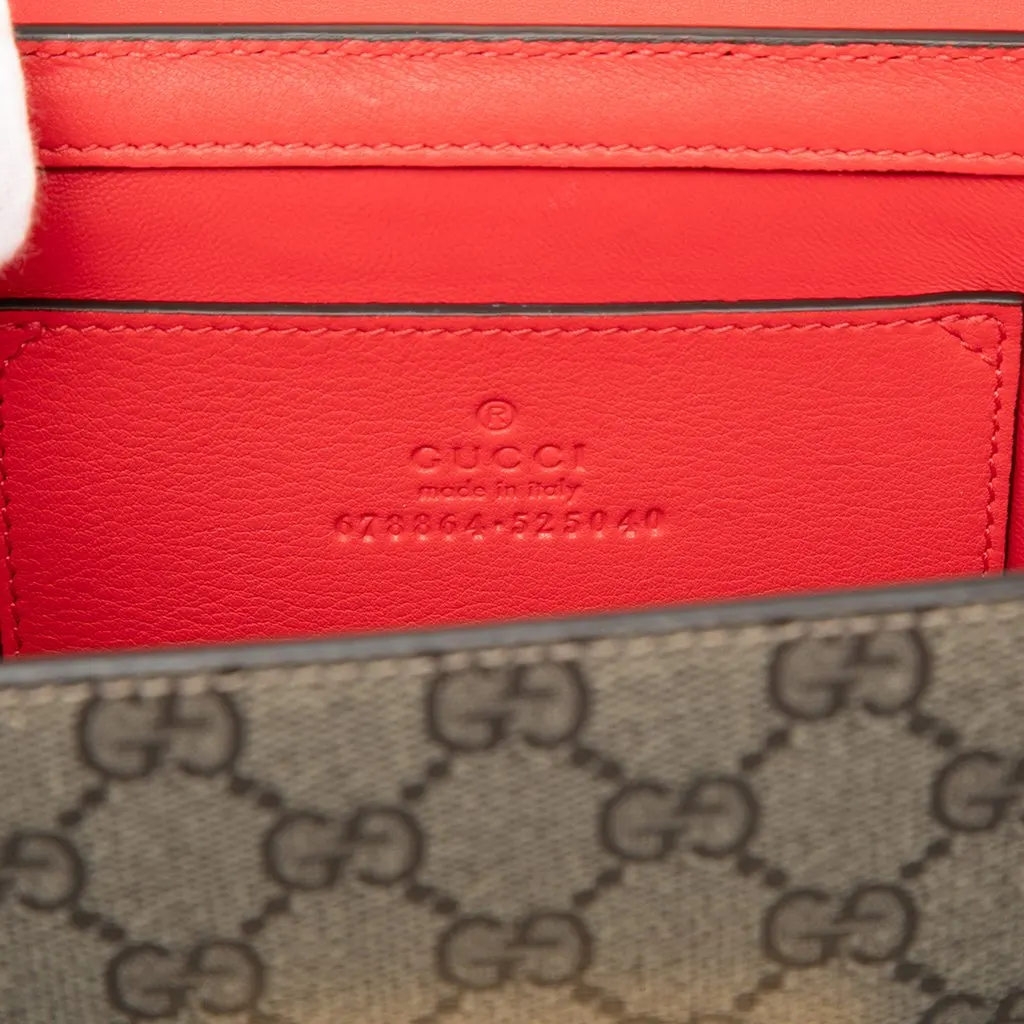 Gucci Small GG Supreme Love Padlock Crossbody Beige Very good - Box View