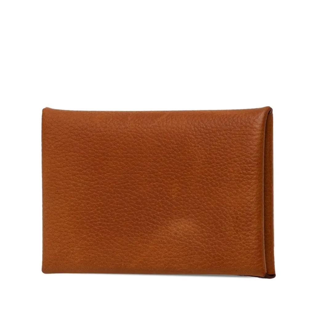 Hermès Evercolor Calvi Duo Compact Card Holder Brown Leather Very good - Back View
