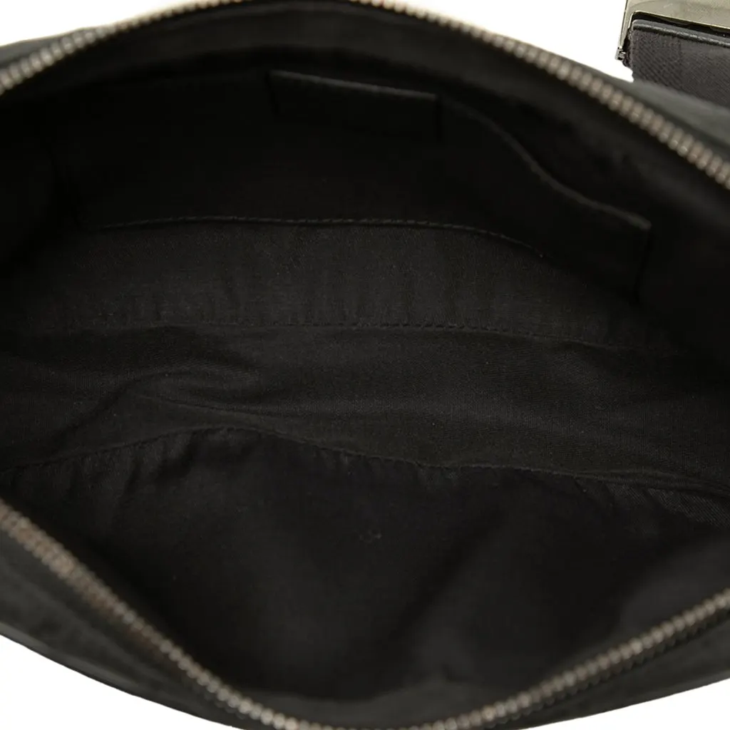 Gucci GG Nylon Waist Sling Bag Black Polyamide Good - Model View