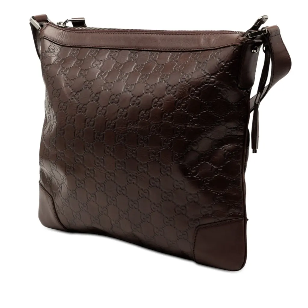 Gucci Guccissima Crossbody Brown Leather Very good - Back View