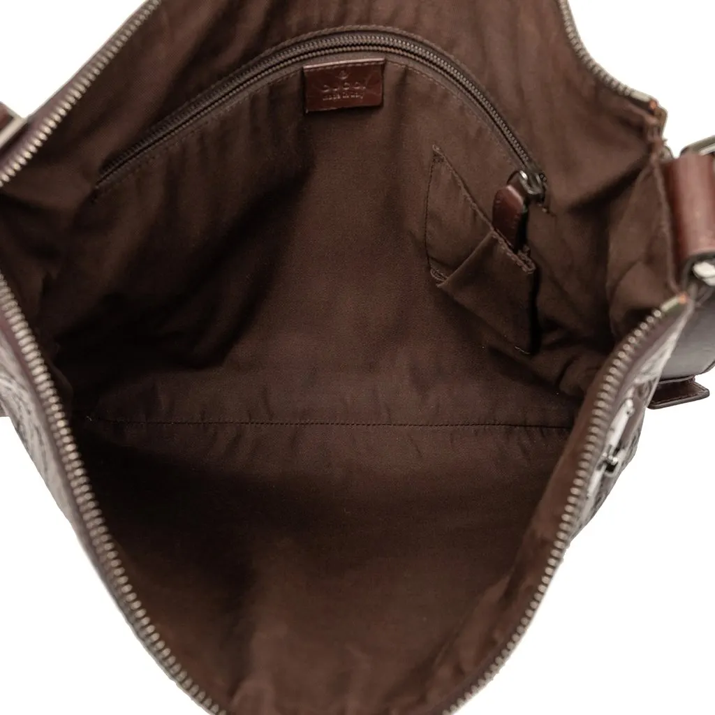 Gucci Guccissima Crossbody Brown Leather Very good - Model View