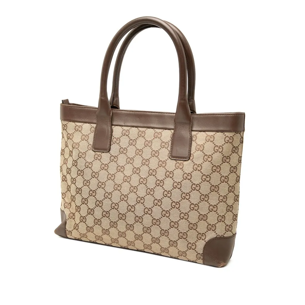 Gucci GG Canvas Tote Beige Good - Back View
