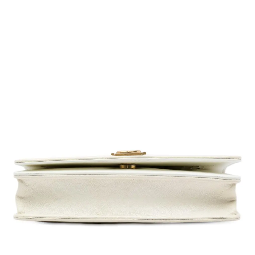 Chanel Quilted Caviar Boy Wallet on Chain White Leather Very good - Inside View