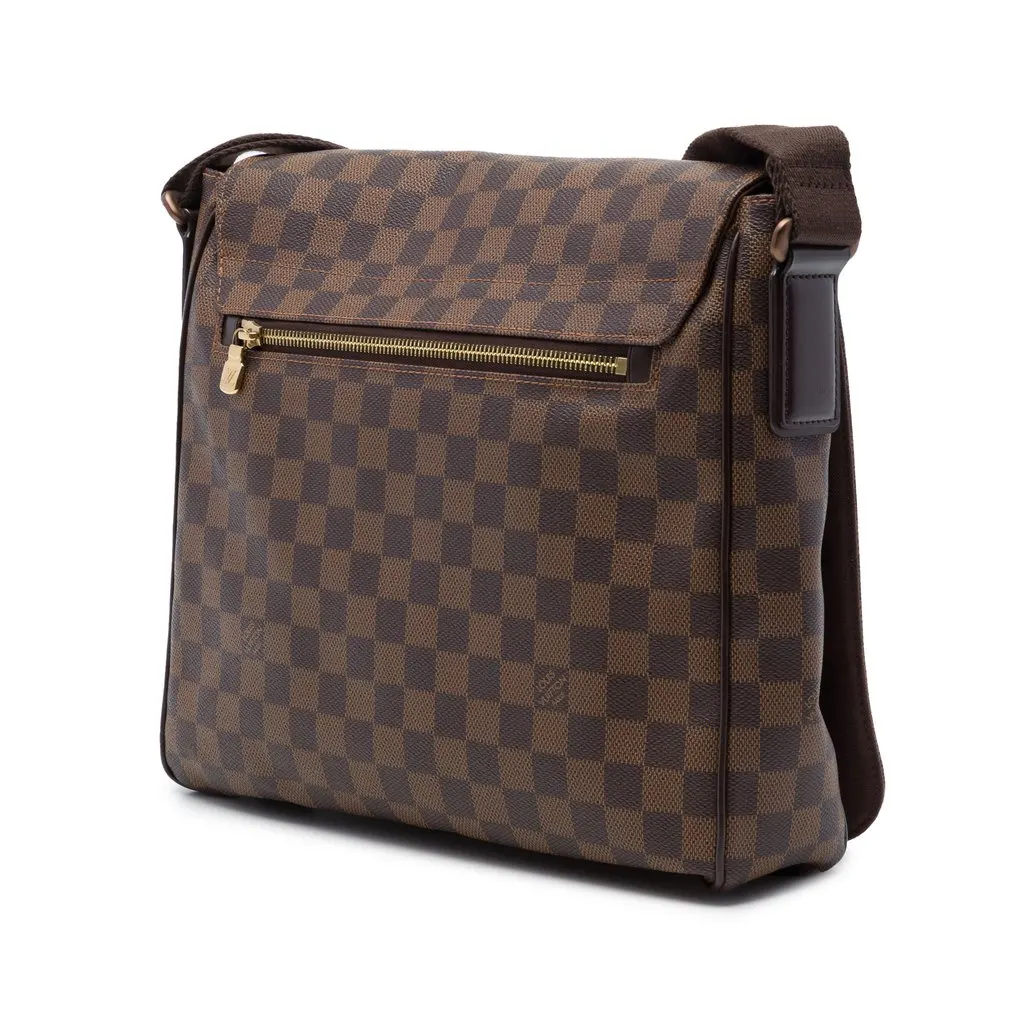 Louis Vuitton Damier Ebene District MM Brown Canvas Good - Back View