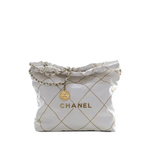 Chanel صغيرة مبطّنة Shiny جلد العجل بسلسلة 22 حقيبة يد