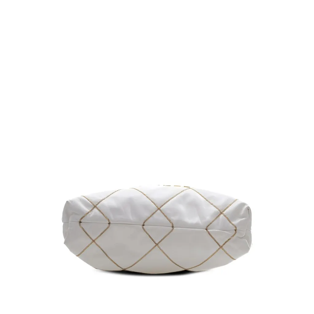 Chanel Small Quilted Shiny Calfskin Chain 22 Handbag White Leather Very good - Inside View