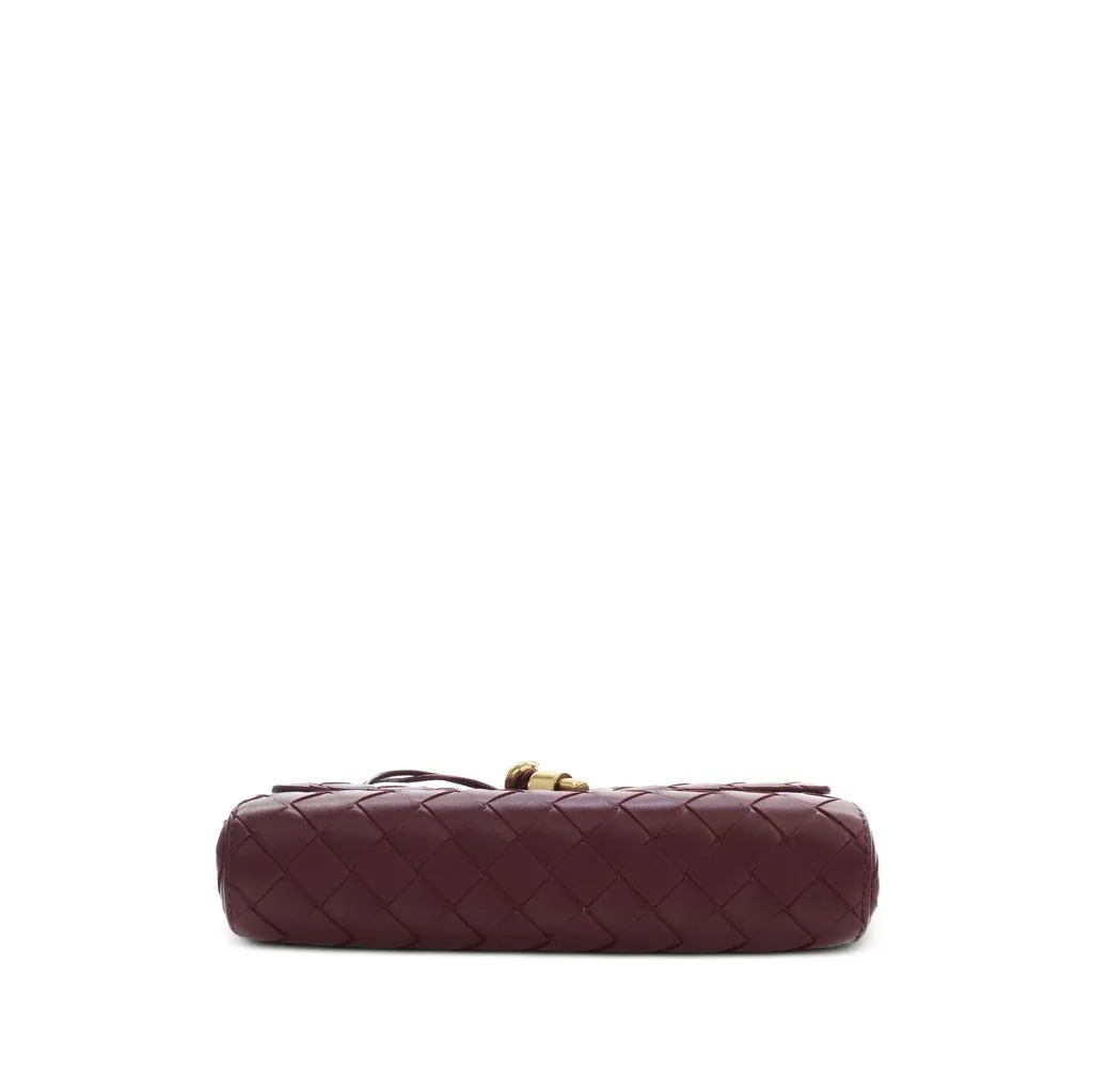 Bottega Veneta Mini Nappa Intrecciato Andiamo Crossbody Red Leather Very good - Inside View