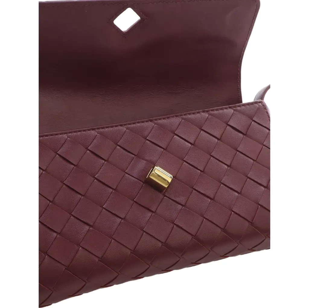 Bottega Veneta Mini Nappa Intrecciato Andiamo Crossbody Red Leather Very good - Model View