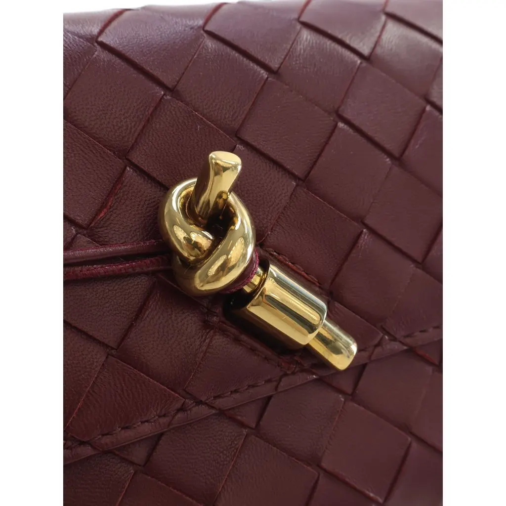 Bottega Veneta Mini Nappa Intrecciato Andiamo Crossbody Red Leather Very good - Box View