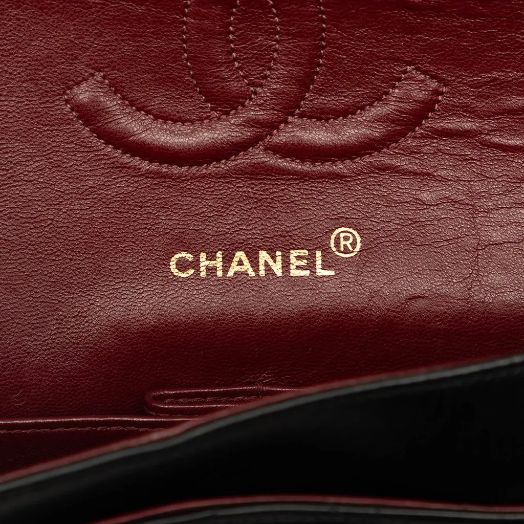 Chanel Medium Classic Lambskin Double Flap Black Leather Very good - Box View