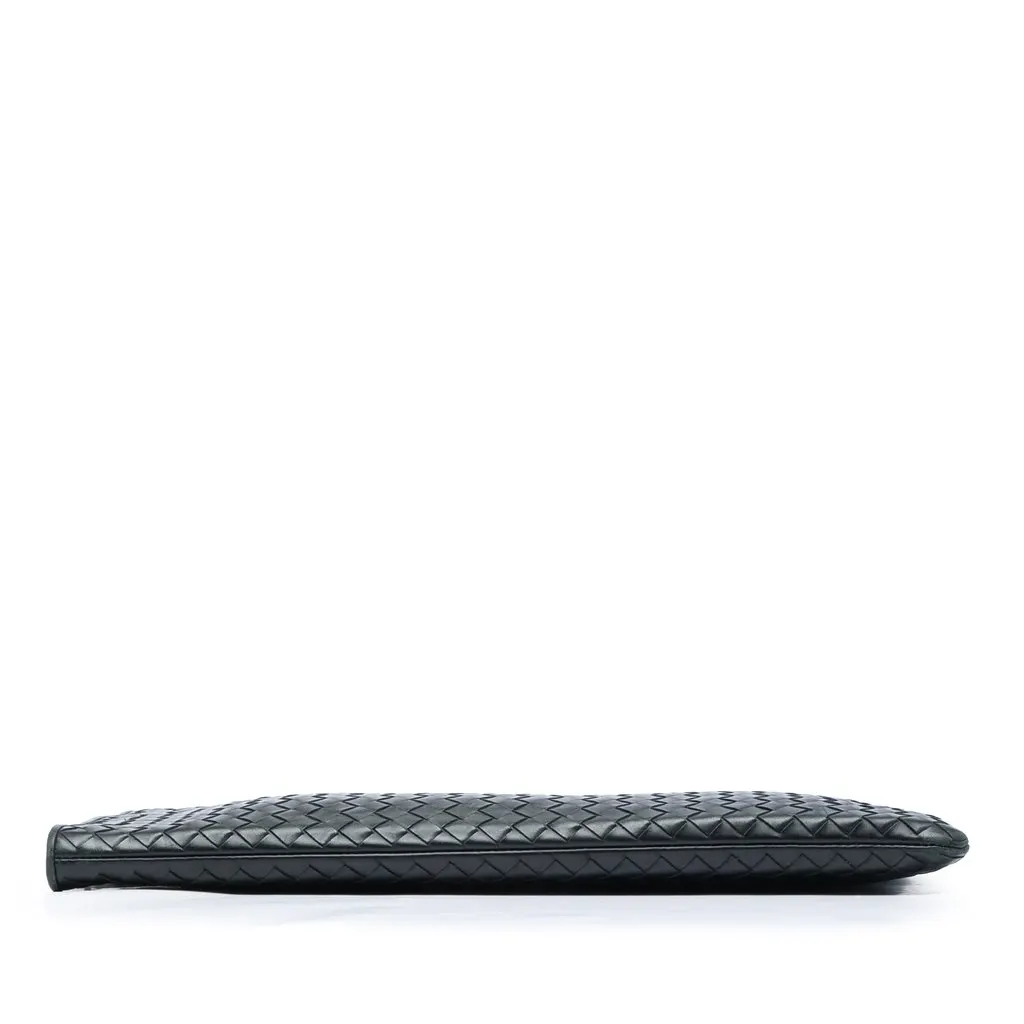 Bottega Veneta Nappa Intrecciato Portfolio Flap Clutch Black Leather Very good - Inside View
