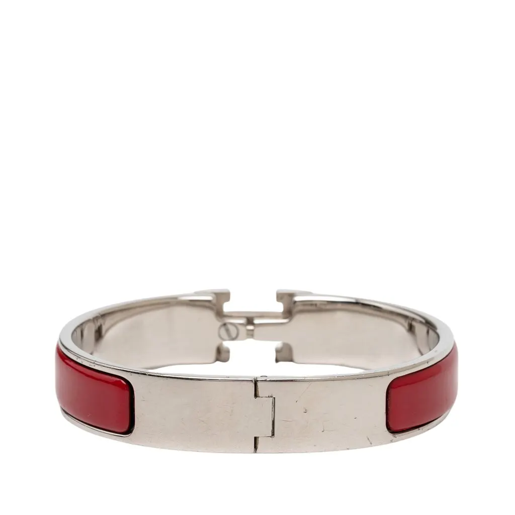 Hermès Narrow Enamel Clic H Bracelet PM Red Very good - Inside View