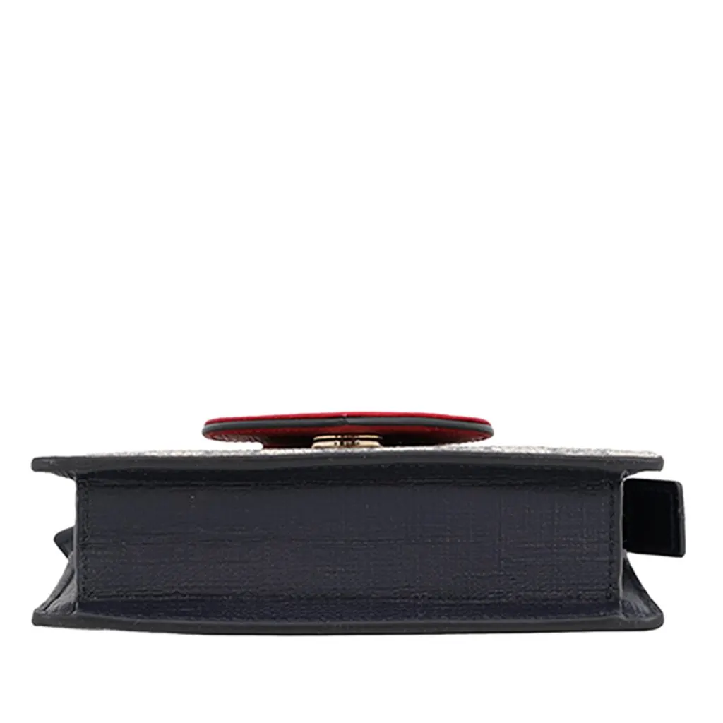 Gucci Kids GG Supreme Heart Web Crossbody Beige Canvas Very good - Inside View