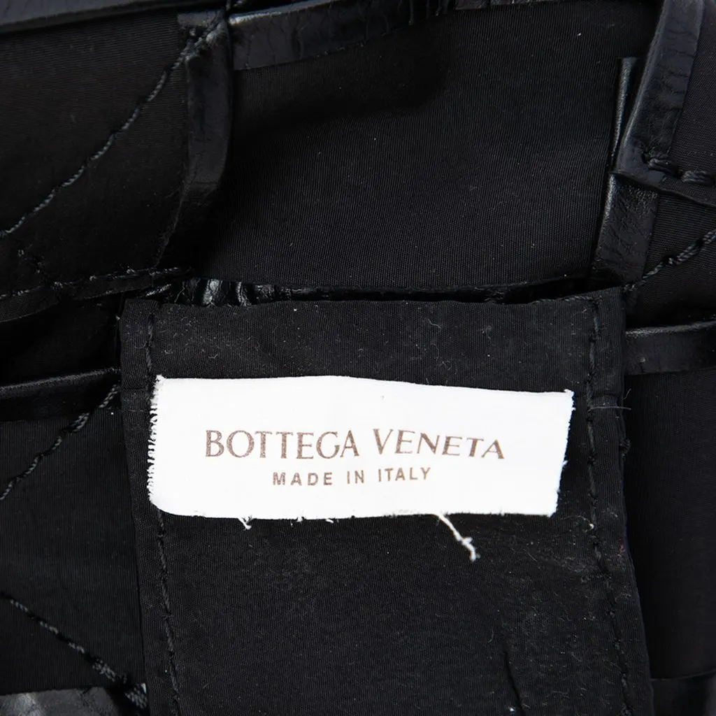 Bottega Veneta Paper Calfskin Maxi Intrecciato Cassette Clutch Black Leather Very good - Box View