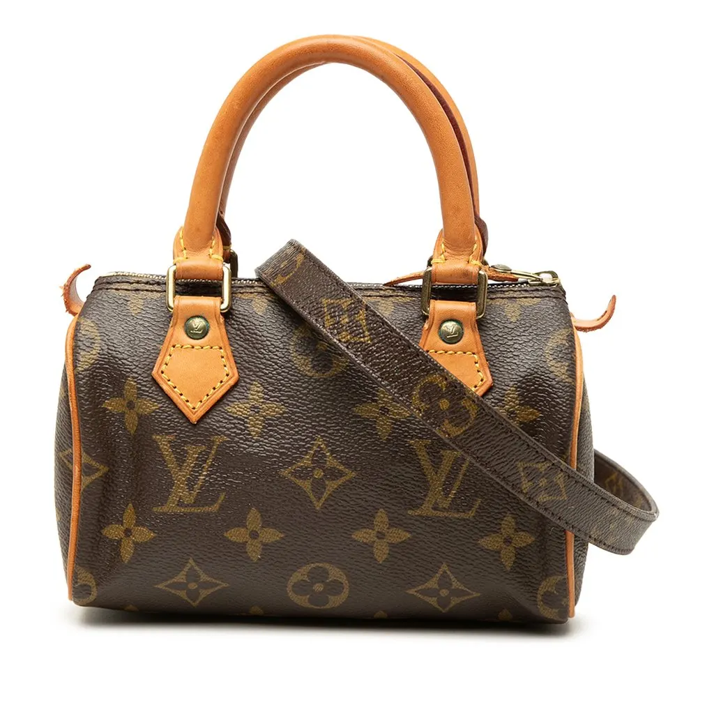 Louis Vuitton Monogram Nano Speedy Dating Brown Canvas Good - Front View