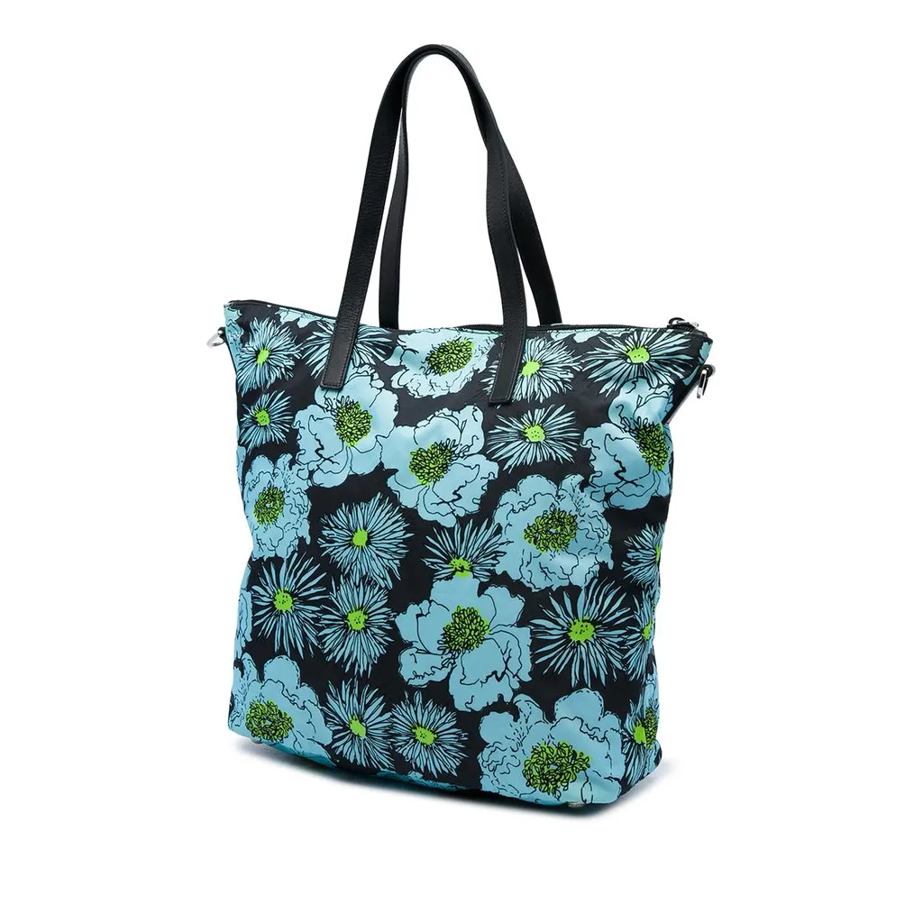 Prada Tessuto Stampato Tote Black Polyamide Very good - Back View