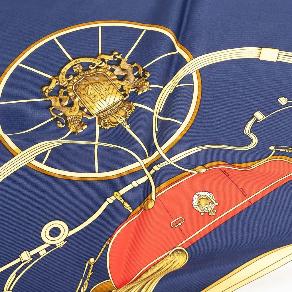 Hermès Springs Silk Scarf 90 Blue Silk Very good - Box View
