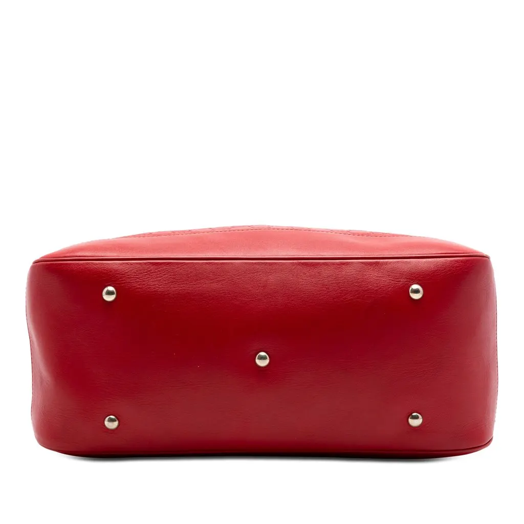 Gucci Medium Guccissima Valentine Top Handle Bag Red Leather Very good - Inside View