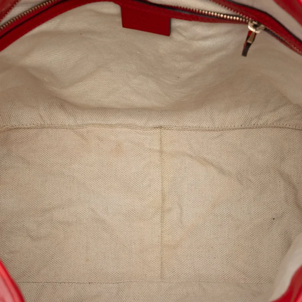 Gucci Medium Guccissima Valentine Top Handle Bag Red Leather Very good - Model View