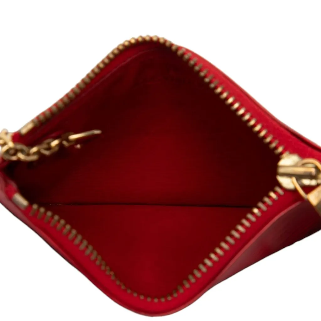 Louis Vuitton Epi Pochette Cles Red Leather Very good - Model View