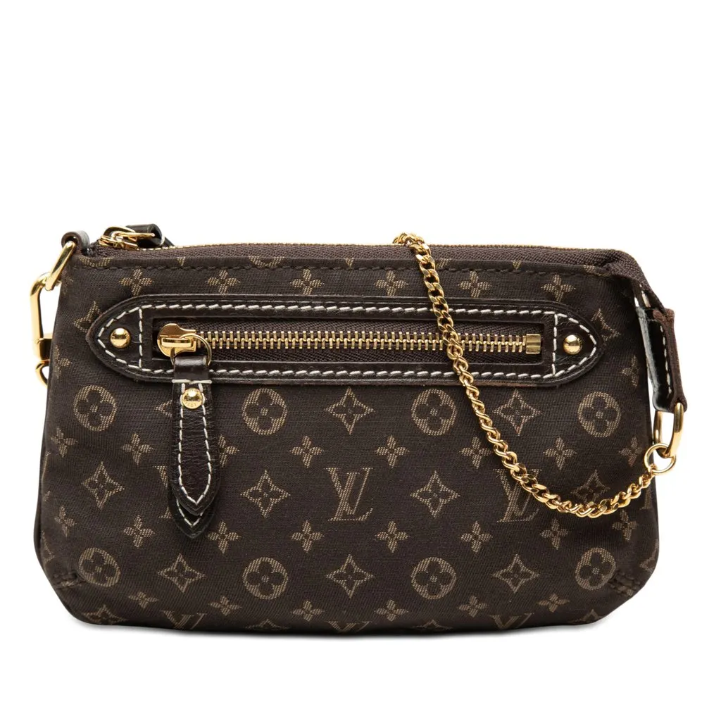 Louis Vuitton Monogram Mini Lin Mini Pochette Accessoires Brown Very good - Front View