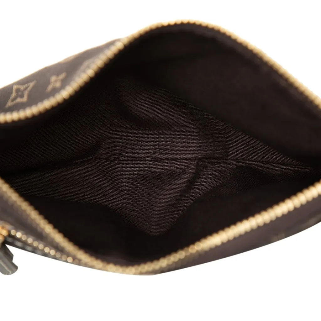 Louis Vuitton Monogram Mini Lin Mini Pochette Accessoires Brown Very good - Model View