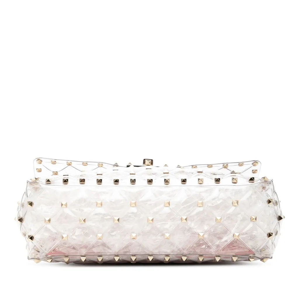 Valentino Medium PVC Rockstud Spike Satchel White Plastic Very good - Inside View