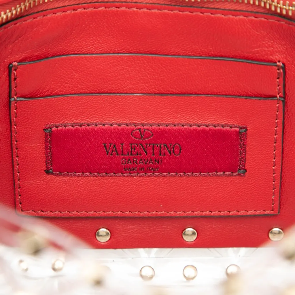Valentino Medium PVC Rockstud Spike Satchel White Plastic Very good - Box View