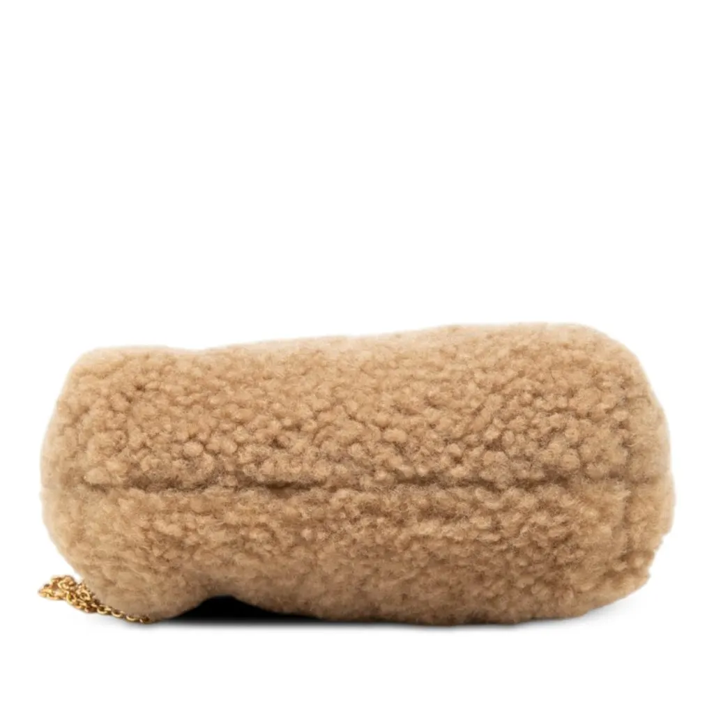 Fendi Nano Shearling Fendi First Charm Bag Beige Wool Very good - Inside View