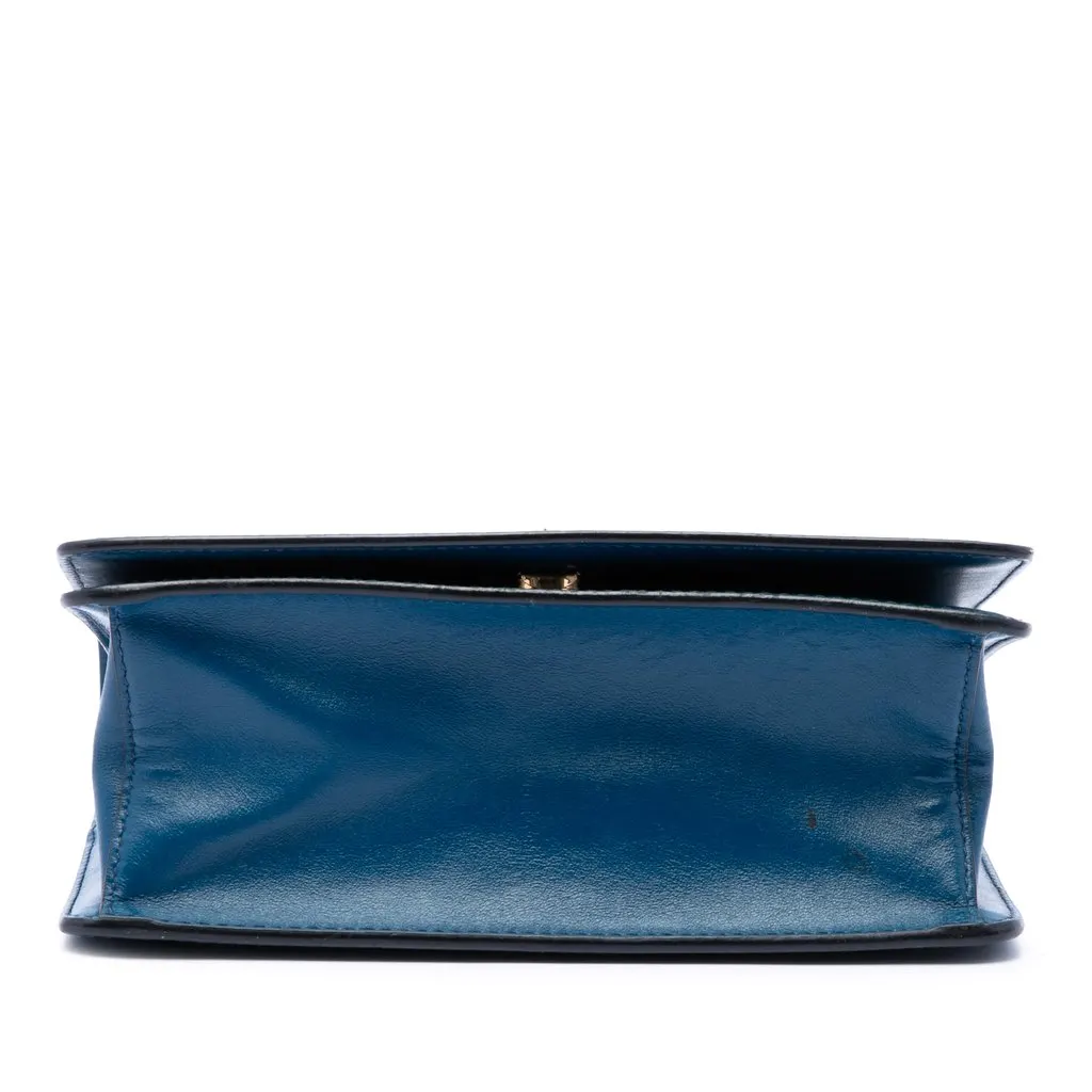 Prada Mini Saffiano Chain Flap Crossbody Blue Leather Very good - Inside View