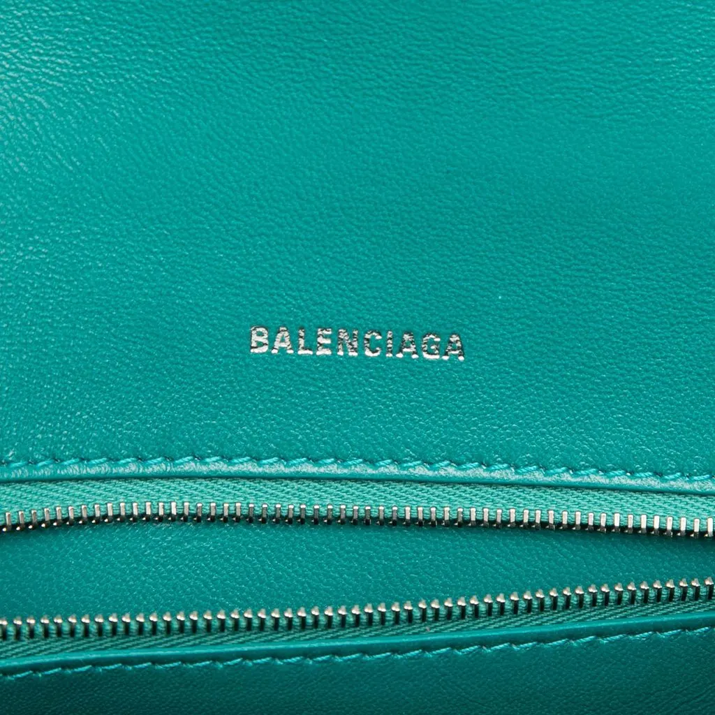 Balenciaga Small Shiny Box Calfskin Hourglass Top Handle Bag Blue Leather Very good - Box View