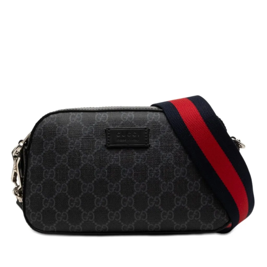Gucci GG Supreme Web Crossbody Black Very good - Front View