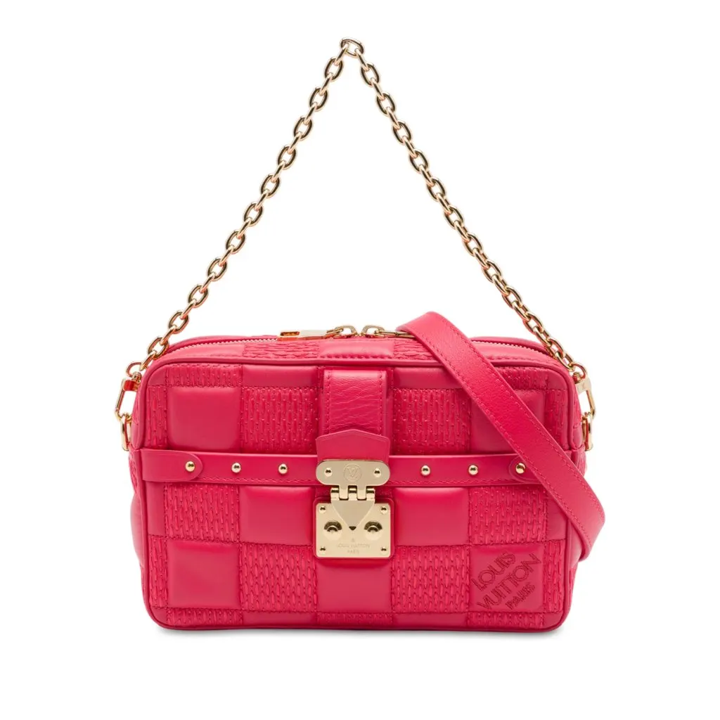Louis Vuitton Damier Quilt Lambskin Troca PM Pink Leather Very good - Front View