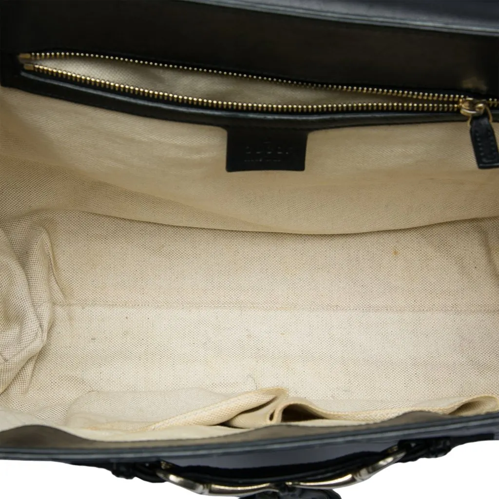 Gucci Large Guccissima Emily Shoulder Bag Black Leather Very good - Model View