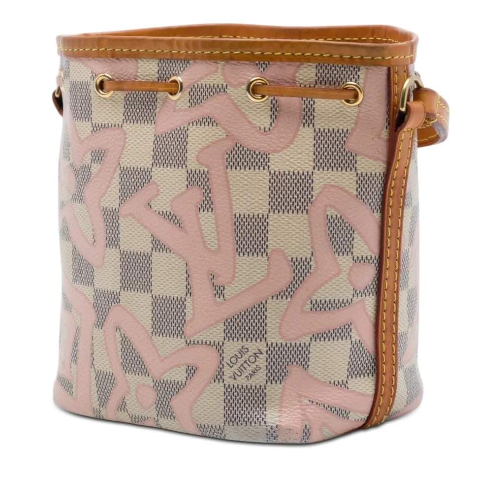 Louis Vuitton Damier Azur Tahitienne Nano Noe White Canvas Very good - Back View