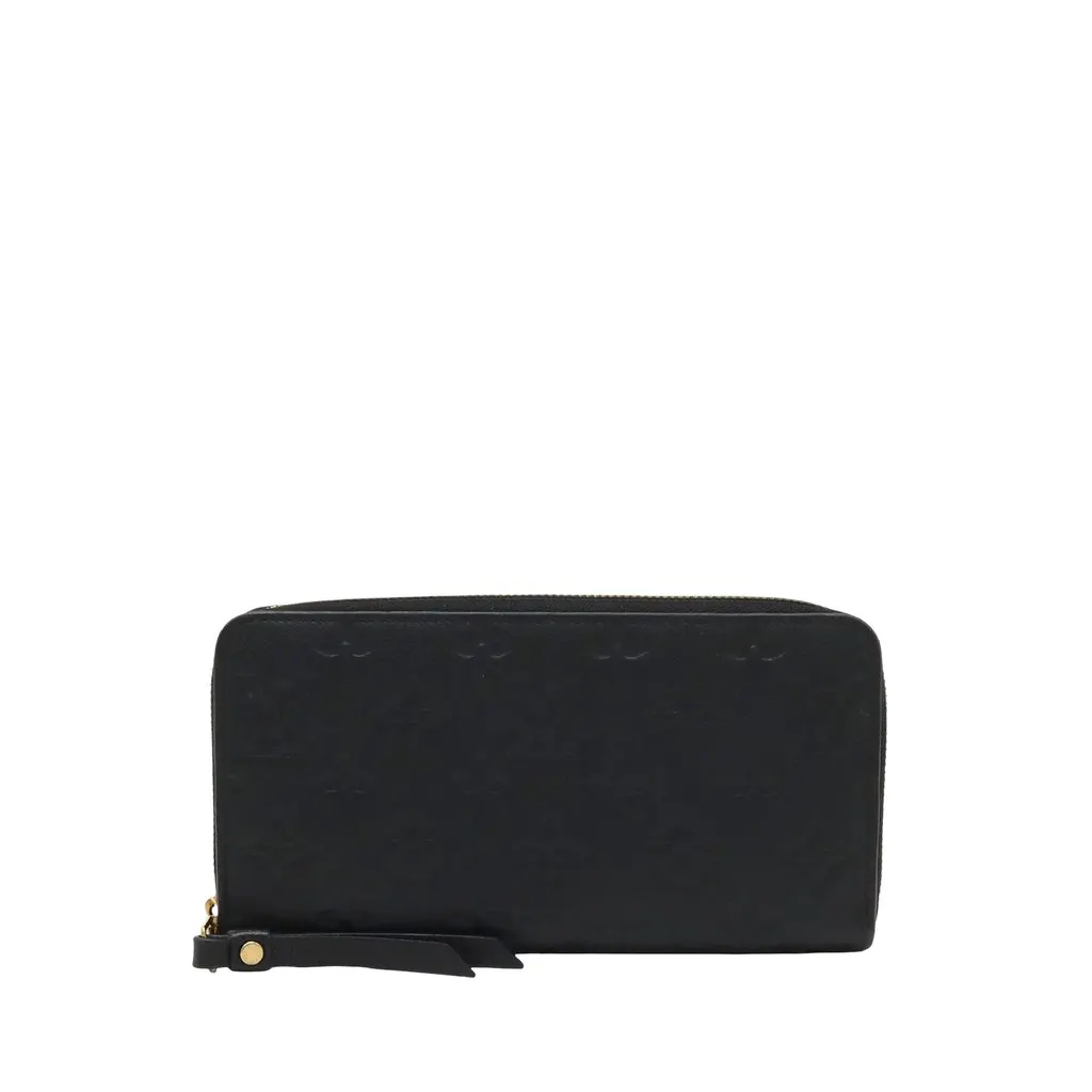 Louis Vuitton Monogram Empreinte Zippy Long Wallet Black Leather Very good - Front View