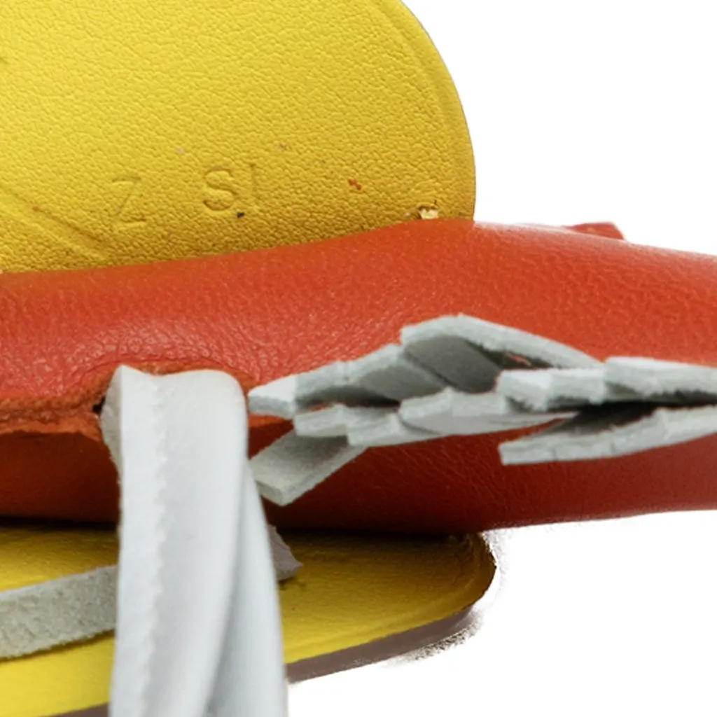 Hermès Milo Lambskin and Swift Grigri Rodeo Pegase Bag Charm PM Orange Leather Very good - Model View