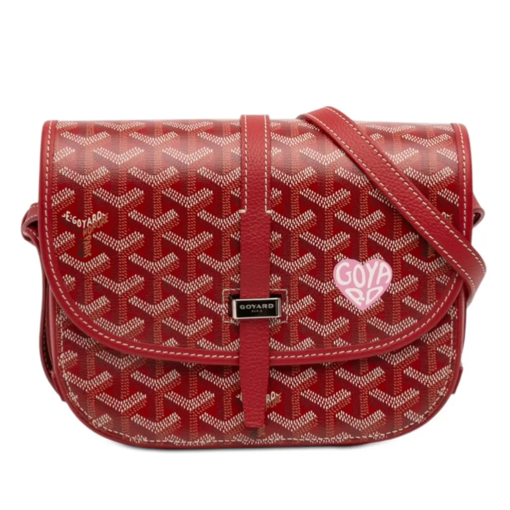 Goyard Goyardine Coeur Goyard Belvedere II PM Red Very good - Front View