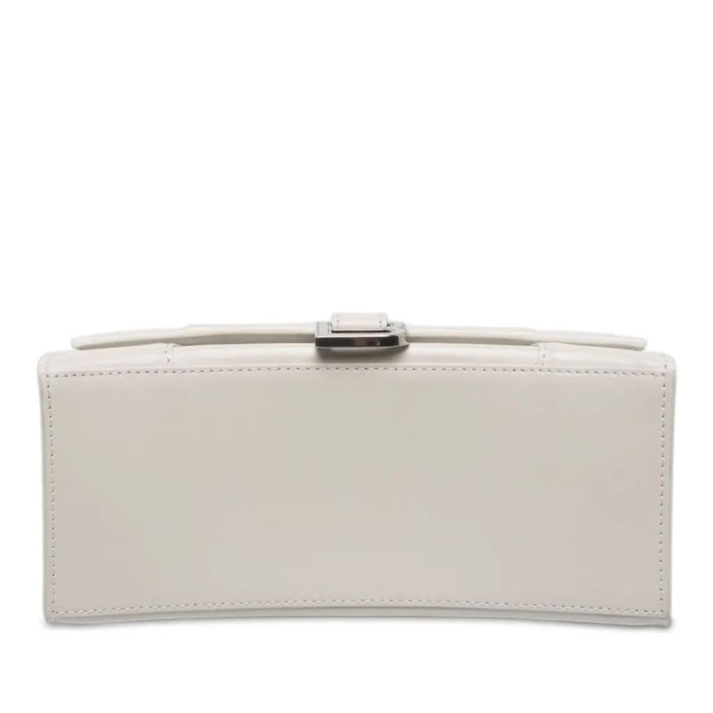 Balenciaga Small Shiny Box Calfskin Hourglass Top Handle Bag White Leather Very good - Inside View