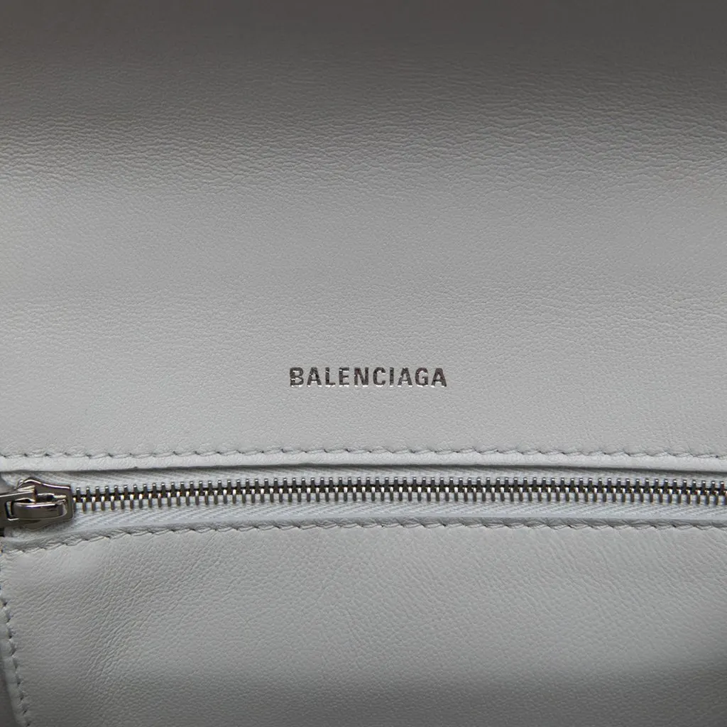 Balenciaga Small Shiny Box Calfskin Hourglass Top Handle Bag White Leather Very good - Box View