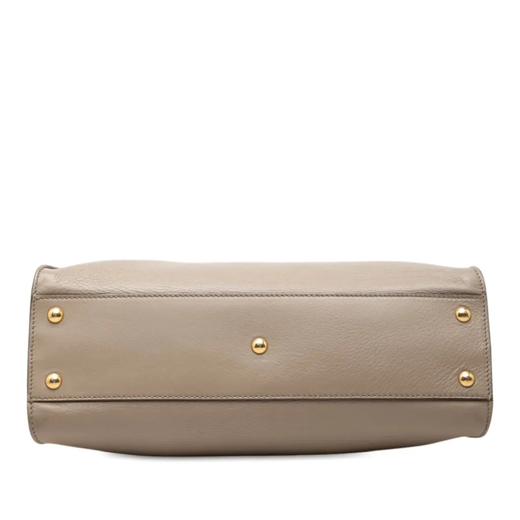 Fendi Medium Leather Peekaboo Iconic Satchel Brown Leather Very good - Inside View