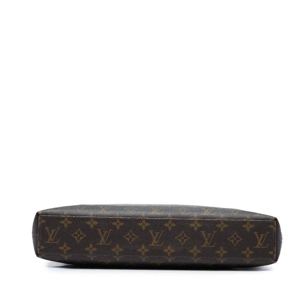 Louis Vuitton Monogram Macassar Porte Documents Jour Brown Canvas Good - Inside View